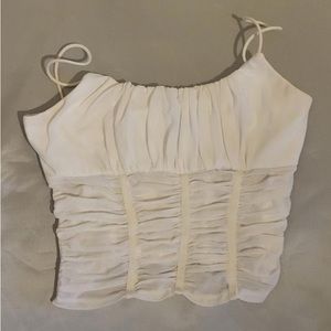 Princess Polly mesh tang top on white size 0